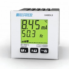 DIN48, 48x48mm size flush mounting Digital Earth Leakage Type A-F TRMS Relay Sensitivity 30mA-30A 50/60Hz Test Reset Input  Aux: 230V AC 3VA, Model X48DL3030R102